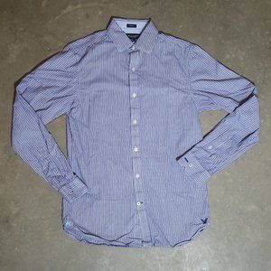 American Eagle. Men's X - Small. Blue - White Stripes. Dress Shirt.